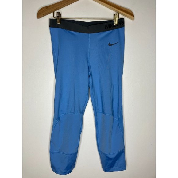 Nike Pants - Nike Pro Dri-Fit Women's Large Blue Capri Compression Leggings Pants
